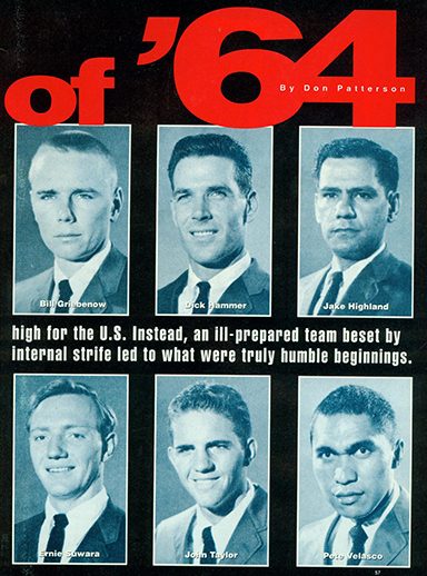 Magazine cover with photos of 1964 Olympians